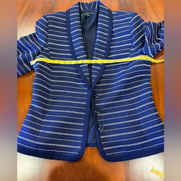 Navy Striped Women's Blazer, size 8 - Picture 7 of 7